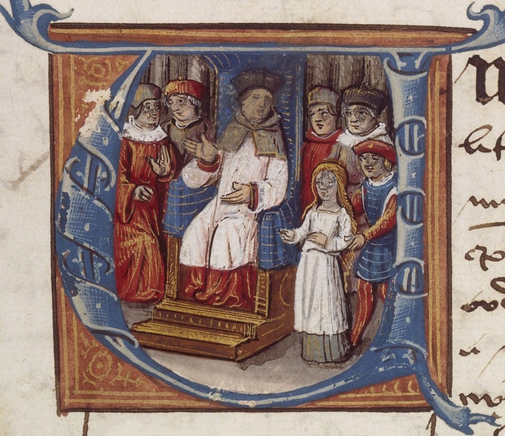 Пьер Кошон во время суда над Жанной. Средневековая миниатюра

