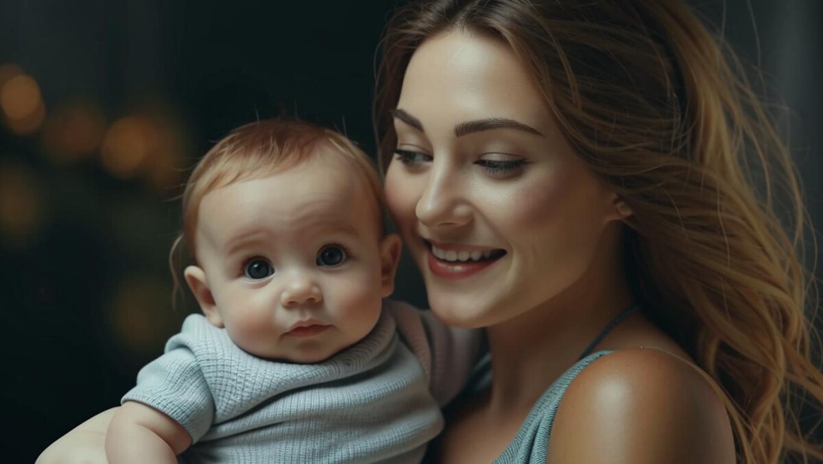 Счастливая мама с ребёнком