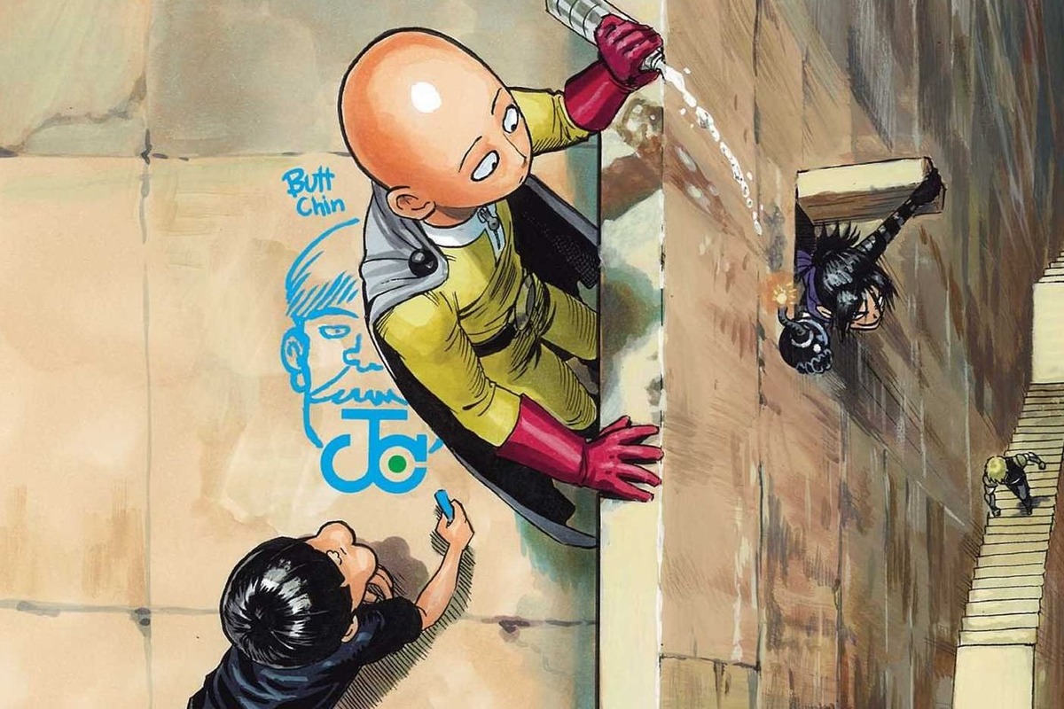 Цветная иллюстрация из манги One и Юскэ Мураты «One-Punch Man»