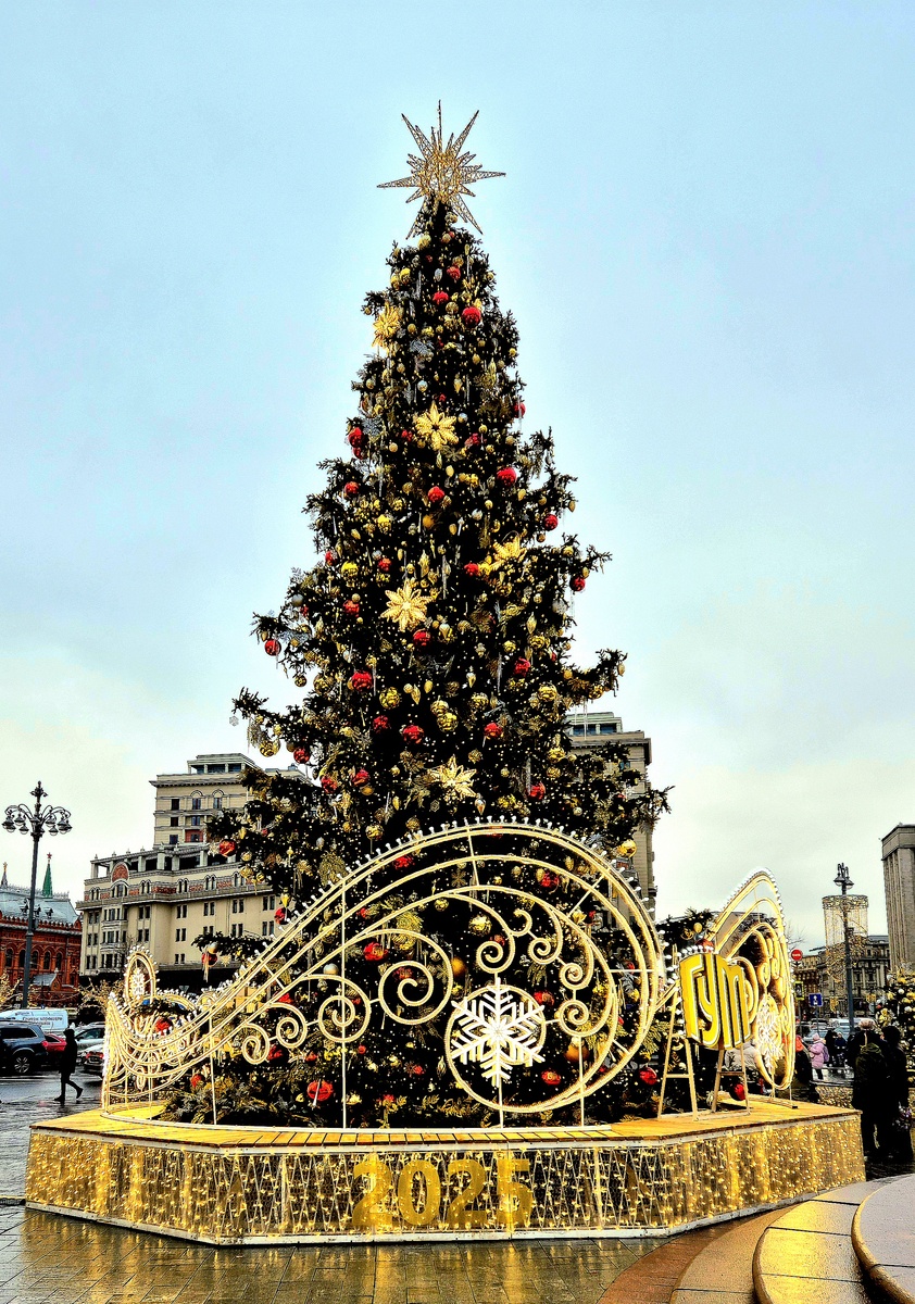 Новогодняя ёлка возле Большого театра. Театральная площадь. Конец декабря 2024 года
