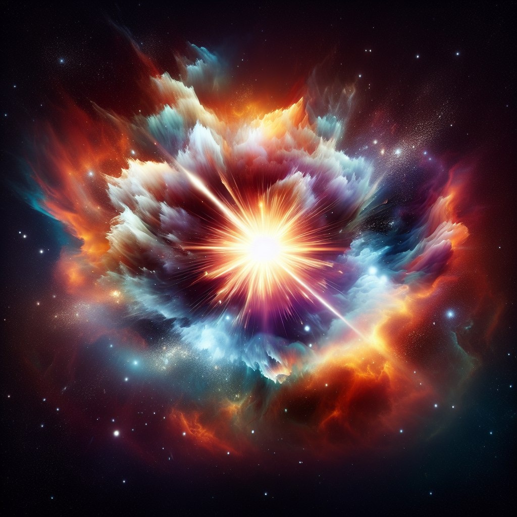 Рождение сверхновой звезды - глазами ИИ dell-3.