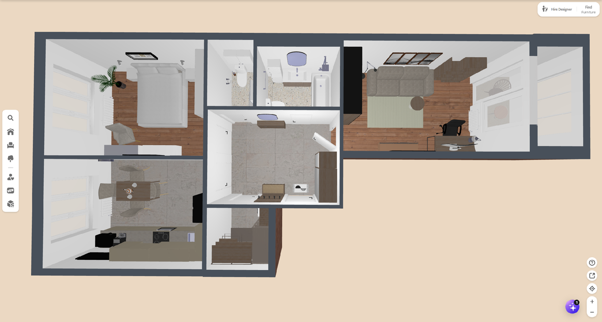 Общий вид квартиры в Planner 5D