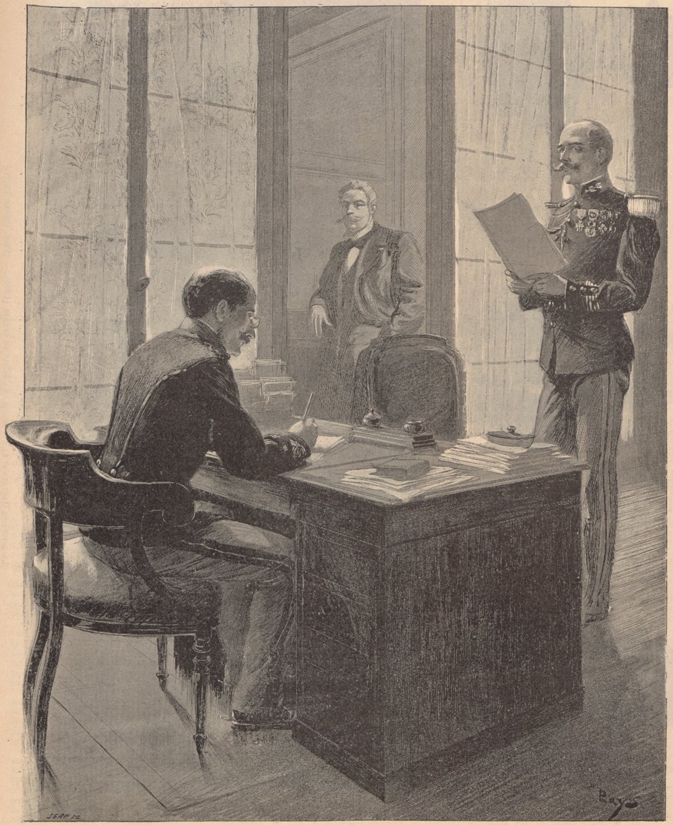  Дело Дрейфуса. — Рисунок М. Парьиса», Le Monde illustré, 18 мая 1899.