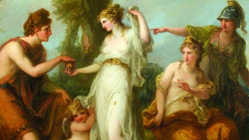 Парис вручает яблоко Афродите