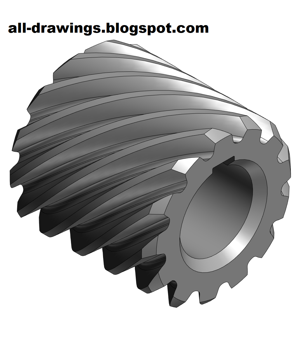 3D модель ведущей спиральной шестерни для станка 6Д81Ш