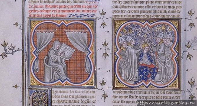 Иллюстрация средневекового художника к "Жизни Карла Великого" Эйнхарда