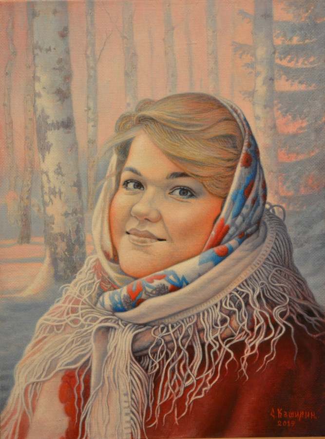 Степан Каширин. "Портрет Риммы Кузнецовой".(40x30см.) Холст, масло.