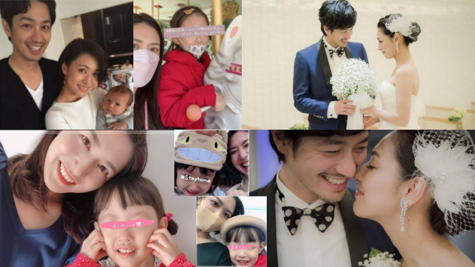 Такэдзай Тэруносукэ и Фудзима Михо с дочкой