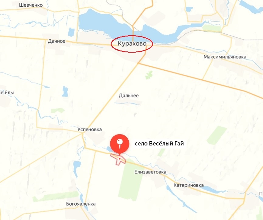   Расположение села Весёлый Гай.