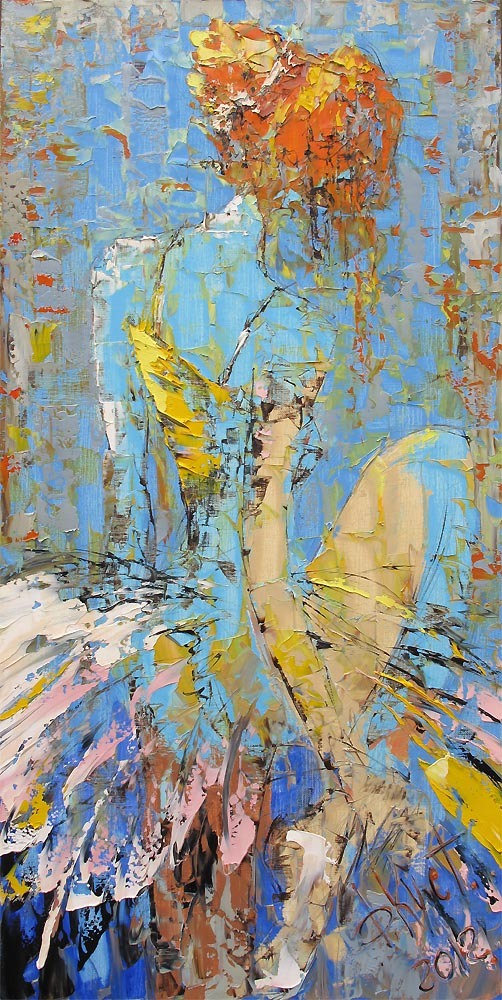 Художник Дмитрий Кустанович. Перед танцем, 130x65 см, холст, масло, 2012