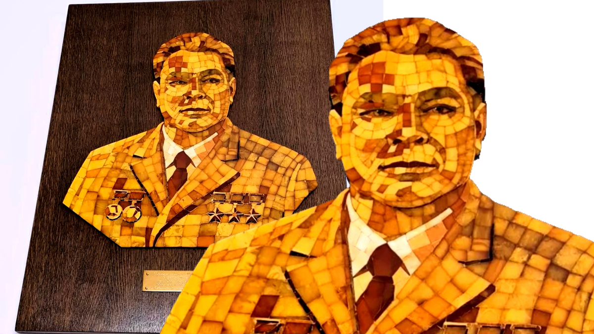 Портрет Л.И. Брежнева, СССР, Литовская ССР, 1976 г.. Размер 68х53,5 см, 