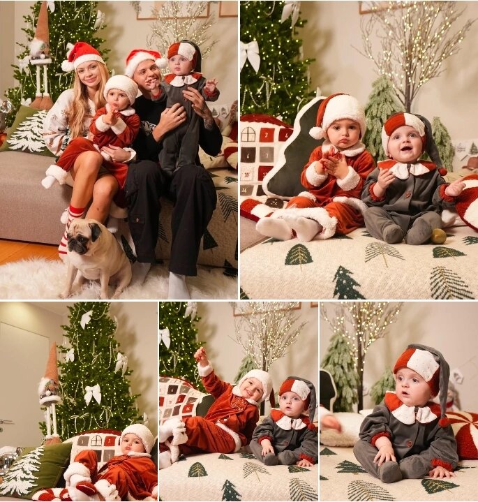 🎄 Аня Ищук поделилась новогодними фото со своей семьей.Подписчики в комментах опять принялись сравнивать внешность сыновей блогерши - многие стали писать, что старший Тим - очень красивый ребенок, а младший Тео - "не получился".