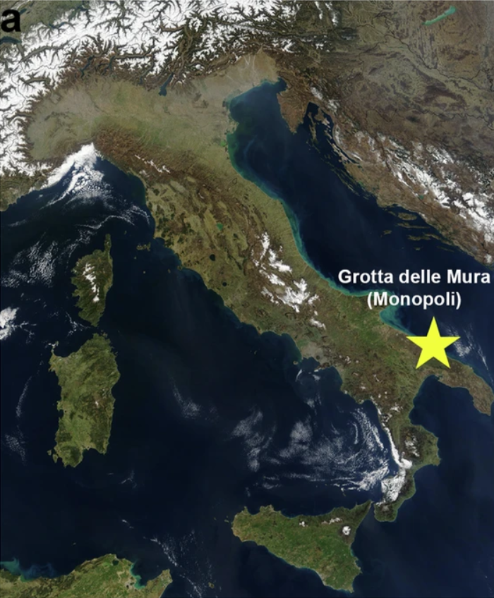 Местоположение памятника Гротта-делле-Мура. Источник: Owen Alexander Higgins et al. / Nature Communication, 2024