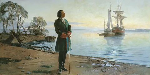 Петр Первый, полный великих дум.