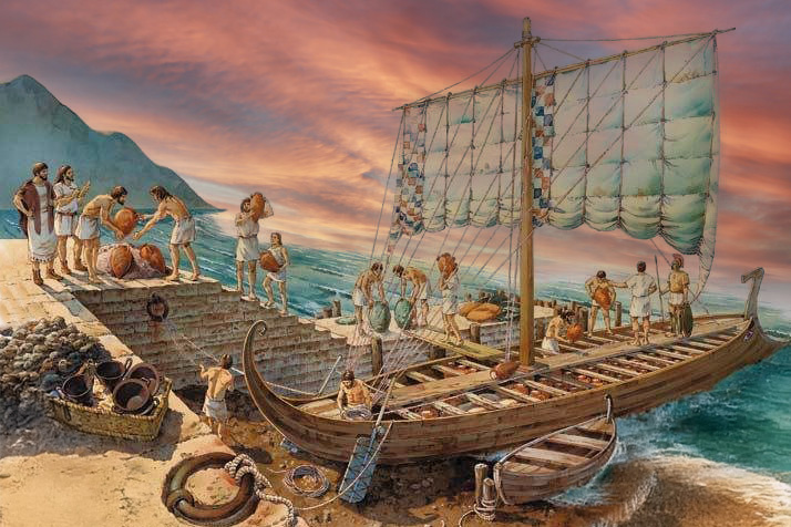 Рагрузка  греческого корабля