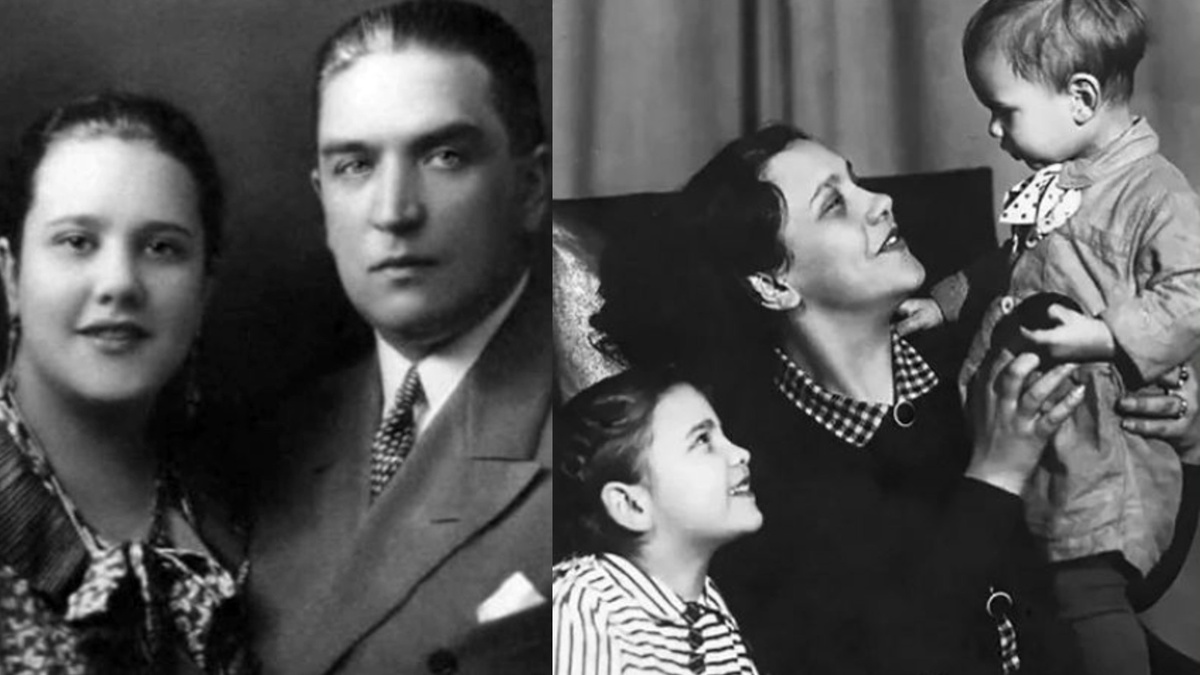 Наталья Кончаловская и Алексей Богданов (родители Кати), Екатерина с мамой и братом Андреем