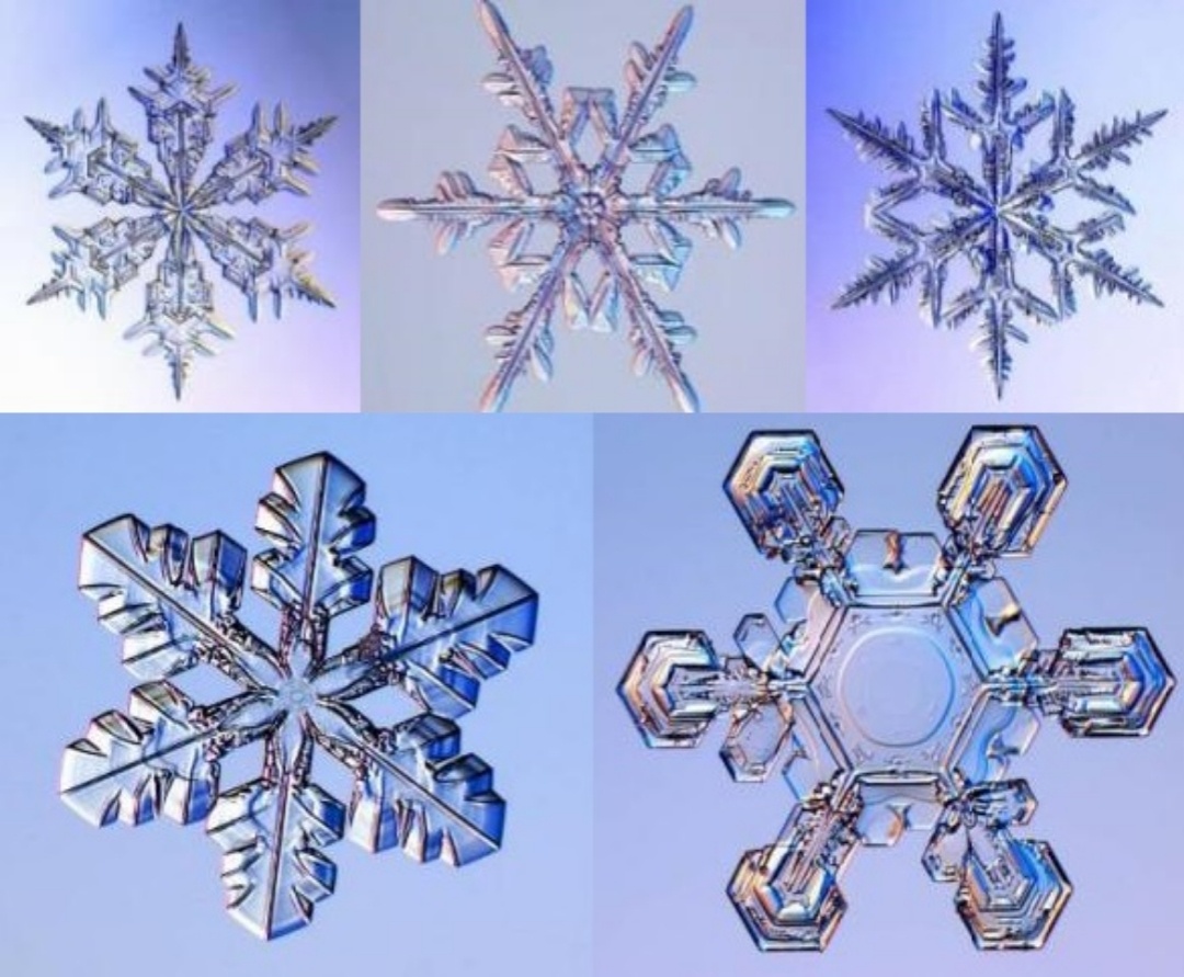 Снежинки шестиугольные и плоские. Из открытого доступа.