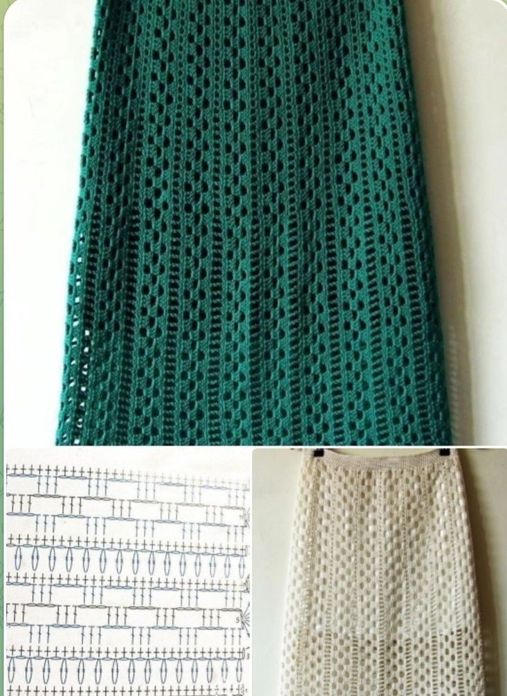 Данная юбка связана в поперечной технике