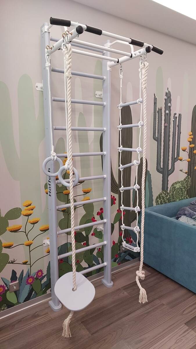 Стильная гимнастическая лестница для современных интерьеров Hoffesh Anhel - серый!