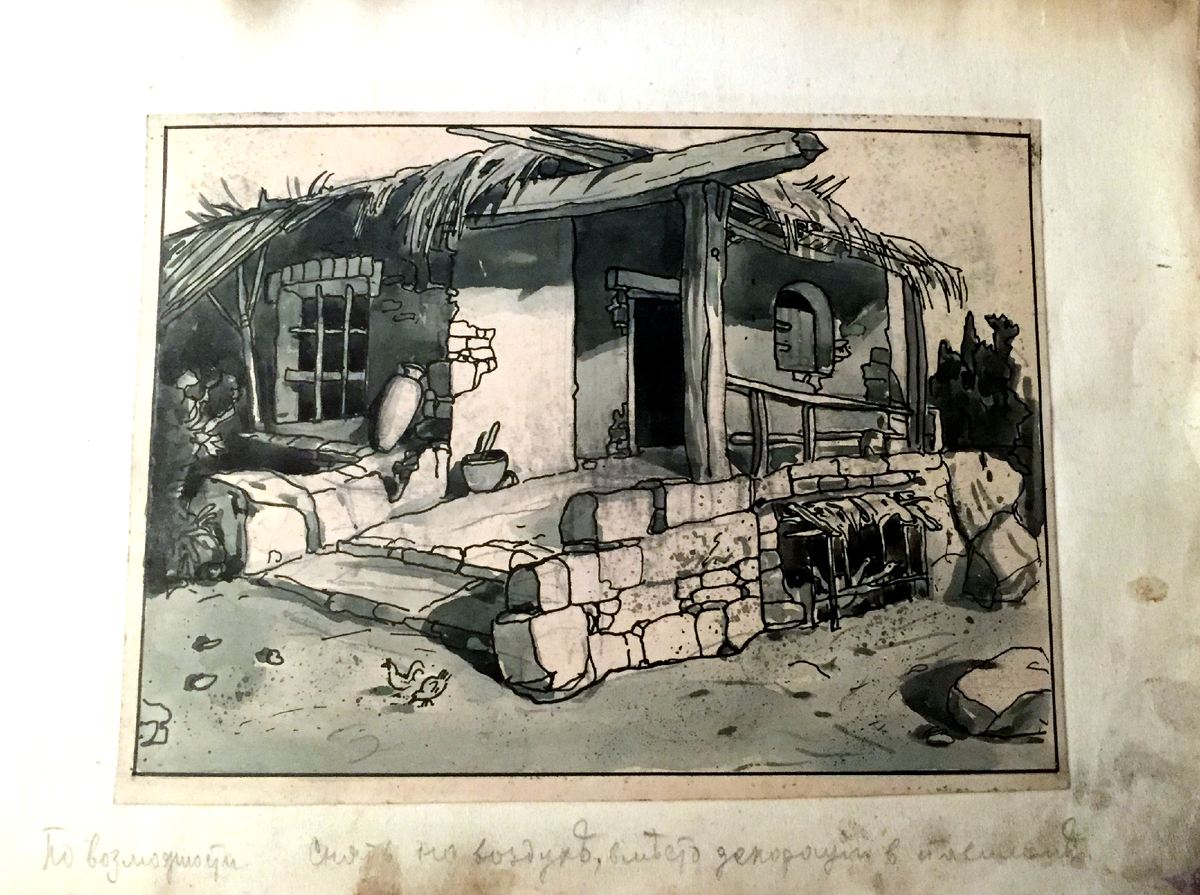 Подпись: "По возможности снять на воздухе, вместо декорации в павильоне"