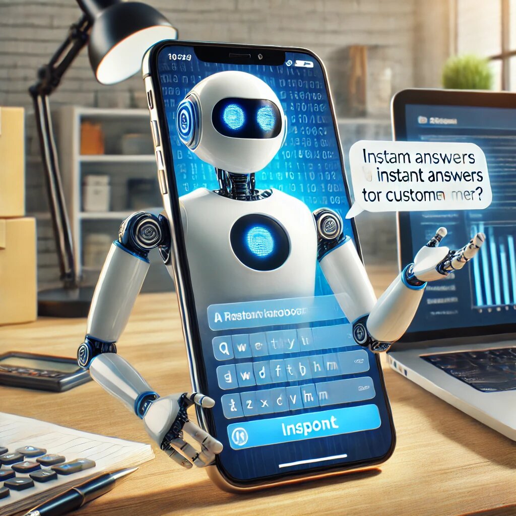 Чат-бот взаимодействует с клиентом через смартфон.