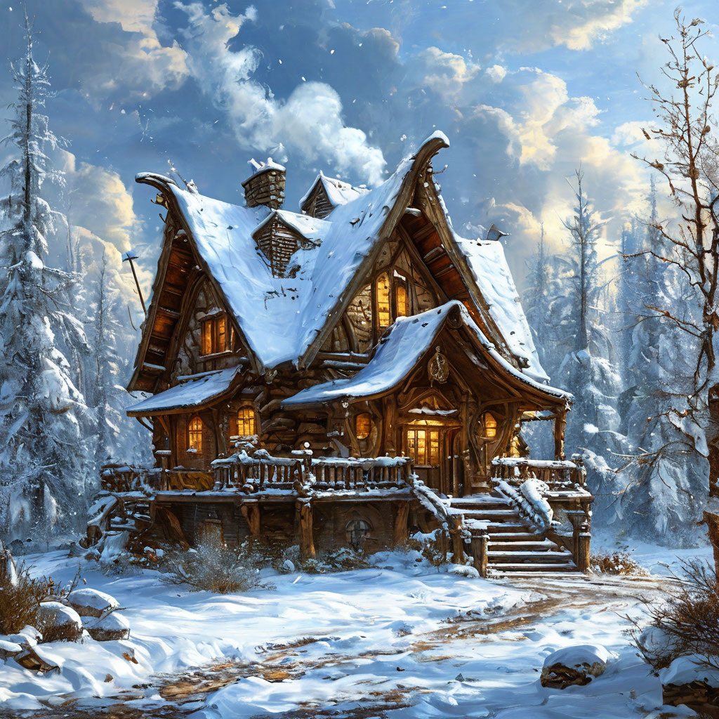 создано ИИ. Избушка на куриных ножках. Ножки в тепле, чтобы не замержли.