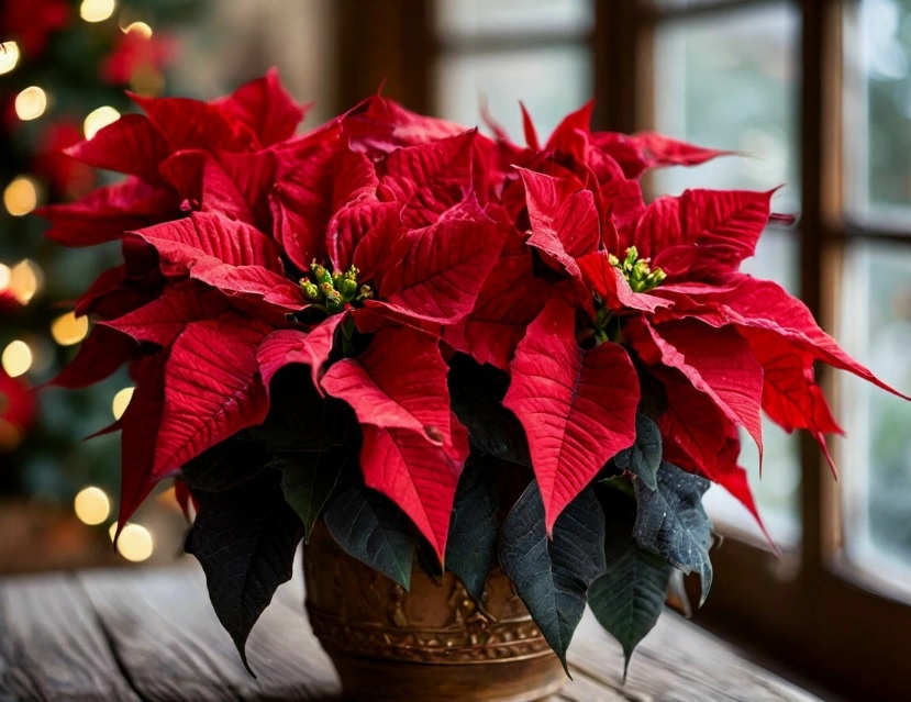 "Рождественский цветок", изображение сгенерировано ИИ