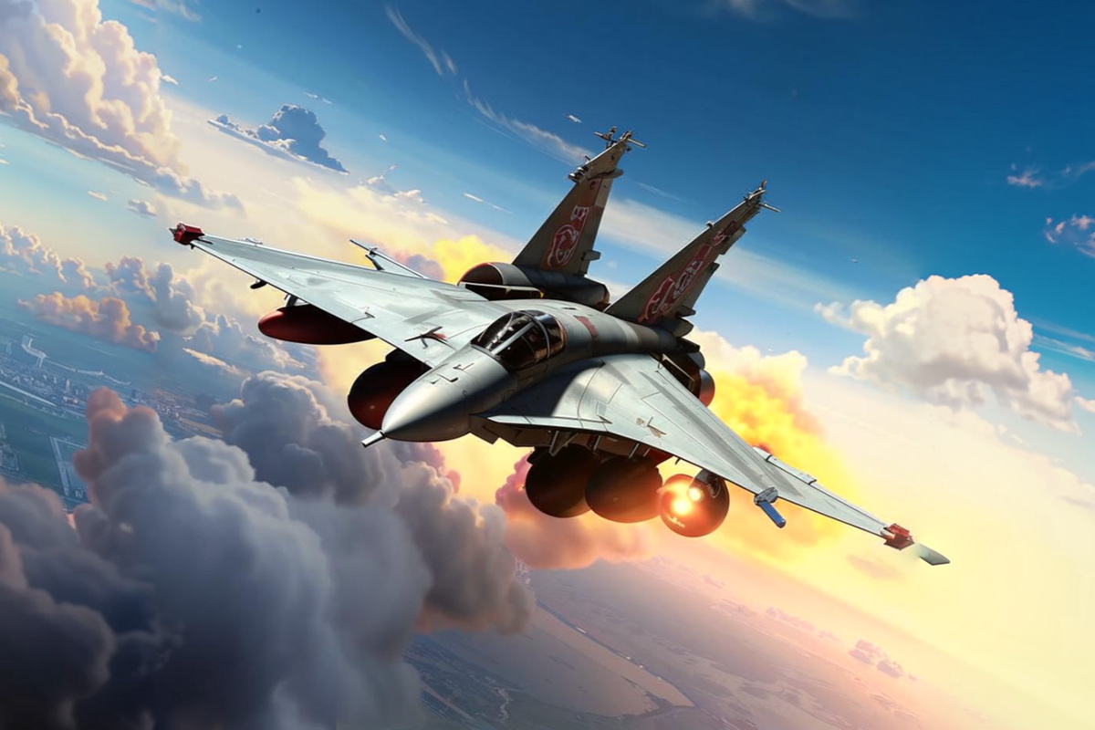 Российские стратегические ракетоносцы встречаются с иностранными летчиками в воздухе.  Фото: Изображение сгенерировано нейросетью Kandinsky 3.1