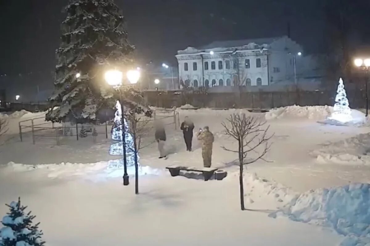    Жители Удмуртии попытались сломать световые конструкции в сквере Сарапула