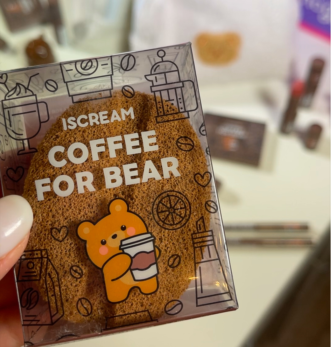 СПОНЖ ДЛЯ ОЧИЩЕНИЯ `ISCREAM` COFFEE FOR BEAR 
