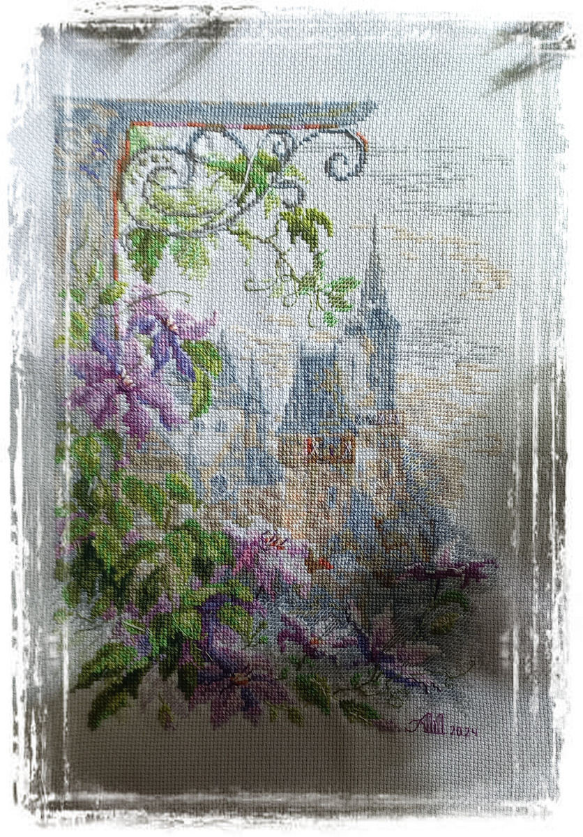 "Нежные клематисы" от Чудесной иглы Фото автора