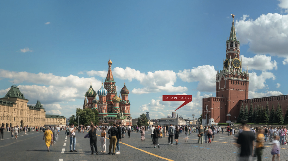 Местоположение проекта «Татарская, 35» относительно Красной площади