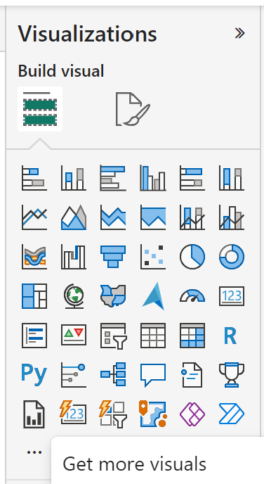 Доступ на маркетплейс визуальных элементов для Power BI через Get more visuals