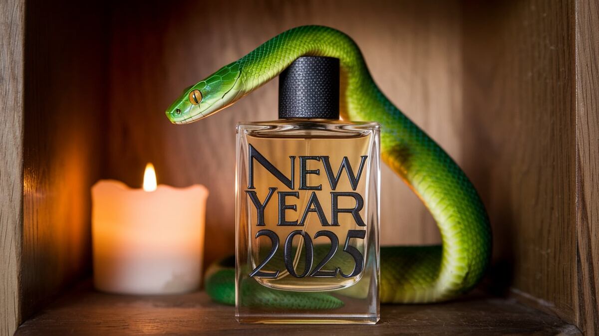 Духи с нотами зеленой древесной змеи для встречи нового 2025 года