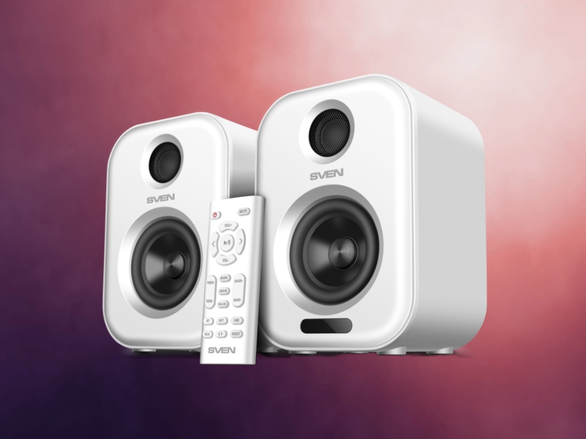    Компактные беспроводные Hi-Fi колонки SVEN MC-5: 50 Вт, оптический вход и пульт ДУ