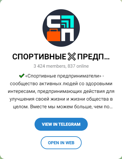 ЧАТ СПОРТИВНЫЕ ПРЕДПРИНИМАТЕЛИ