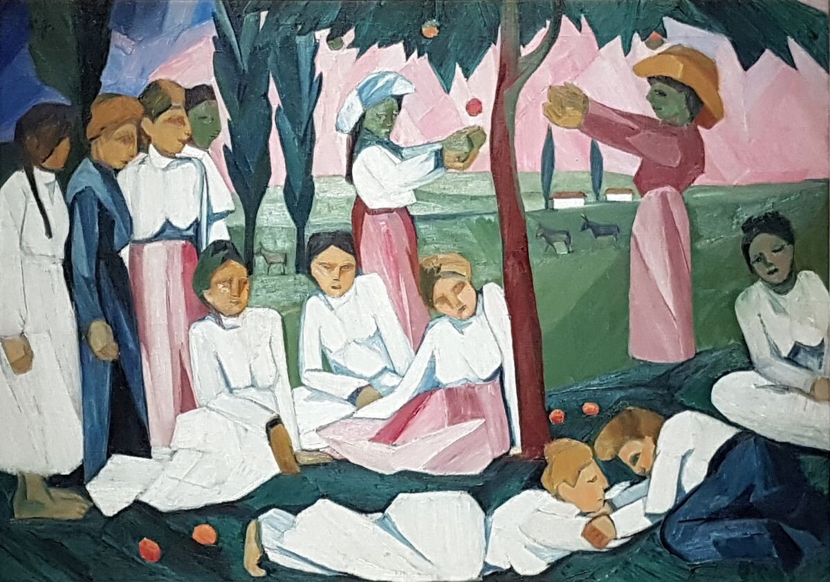 Наталья Гончарова, «Сбор яблок» 