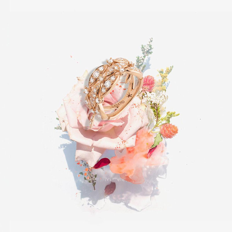 Кольцо Casato Vie En Rose из розового золота с бриллиантами