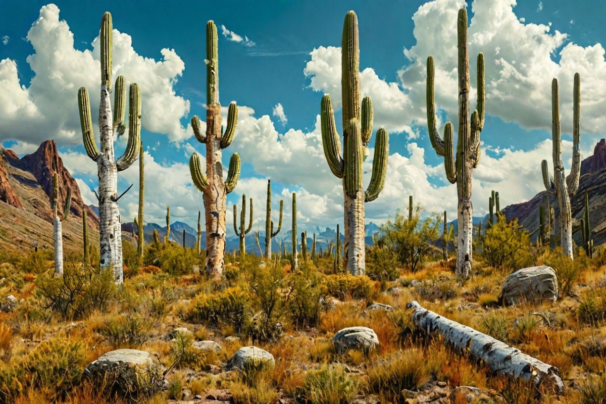 Можно ли скрестить березу с кактусом? Пока генетики думают, искусственный интеллект уже такое рисует.
Фото: Нейросеть shedevrum.ai