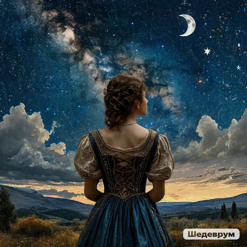 Девушка ищет созвездие Кентавра