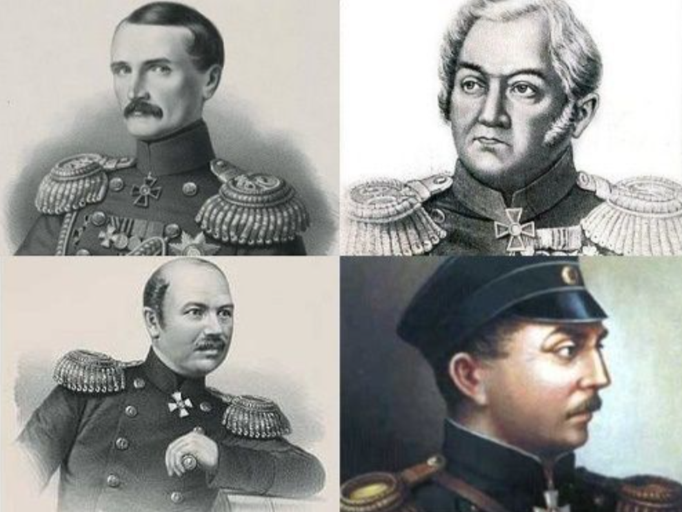 Адмиралы Корнилов, Лазарев, Истомин, Нахимов