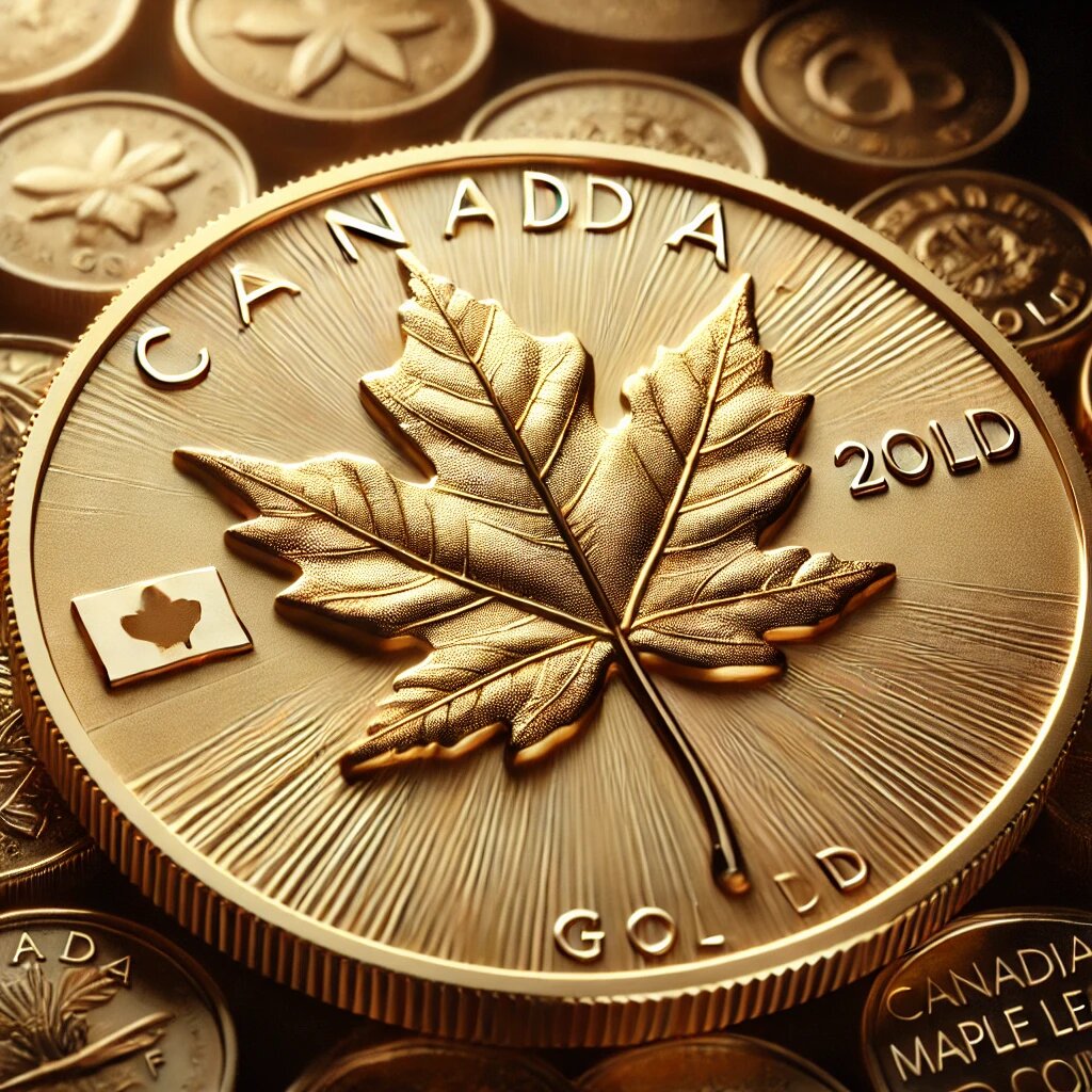 Канадский кленовый лист (Canadian Maple Leaf) — монета с детализированным изображением кленового листа.