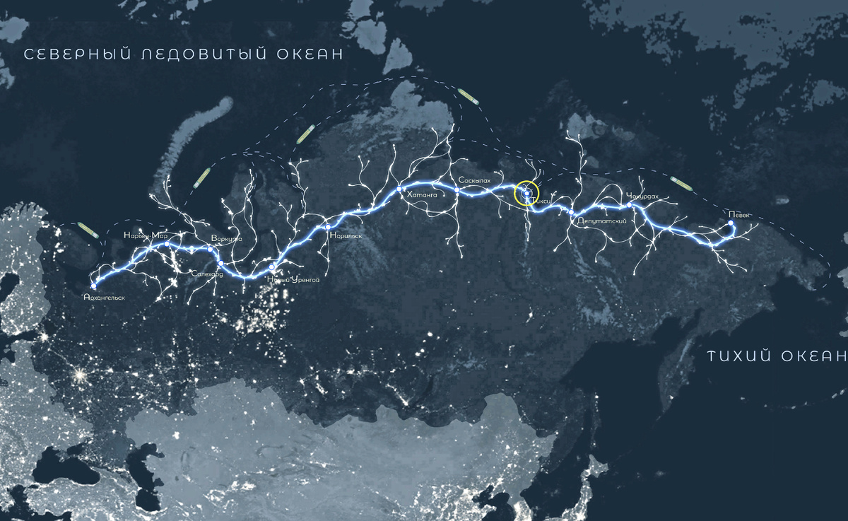 Арктический линейный город длиной 5500 км