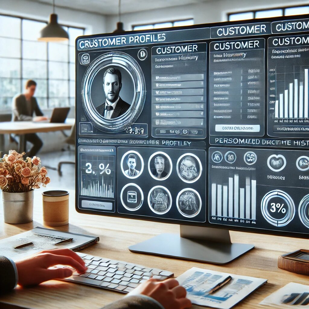 Изображение: CRM-панель с профилем клиента и его запросами.