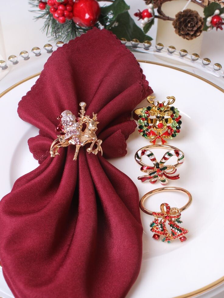 Кольца для салфеток 4шт Новый Год. Вб арт. 188915940