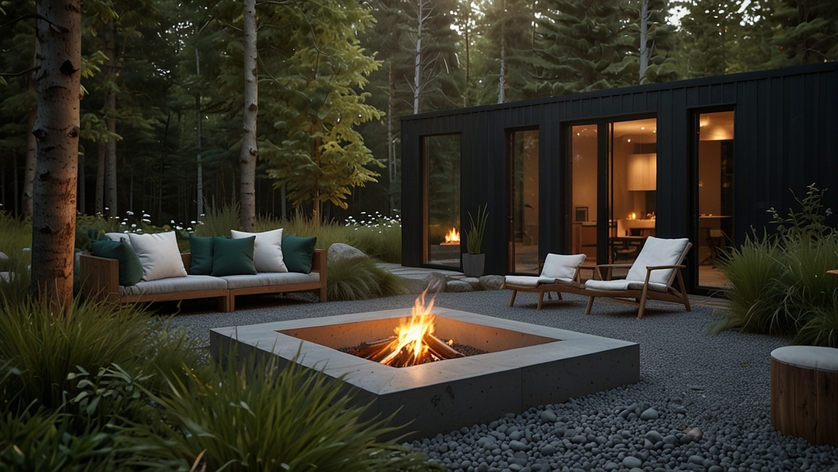 Пример из проекта : зона отдыха с кострищем 