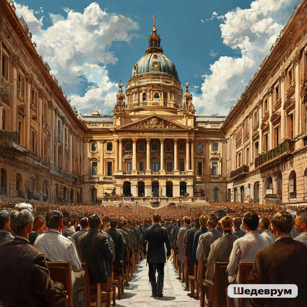 Промт картинки: Активное согласие общественного мнения является непременным условием успеха любой деятельности монархического, конституционного, демократического или коммунистического управления - по сути, оно и управлением-то является исключительно с согласия масс.