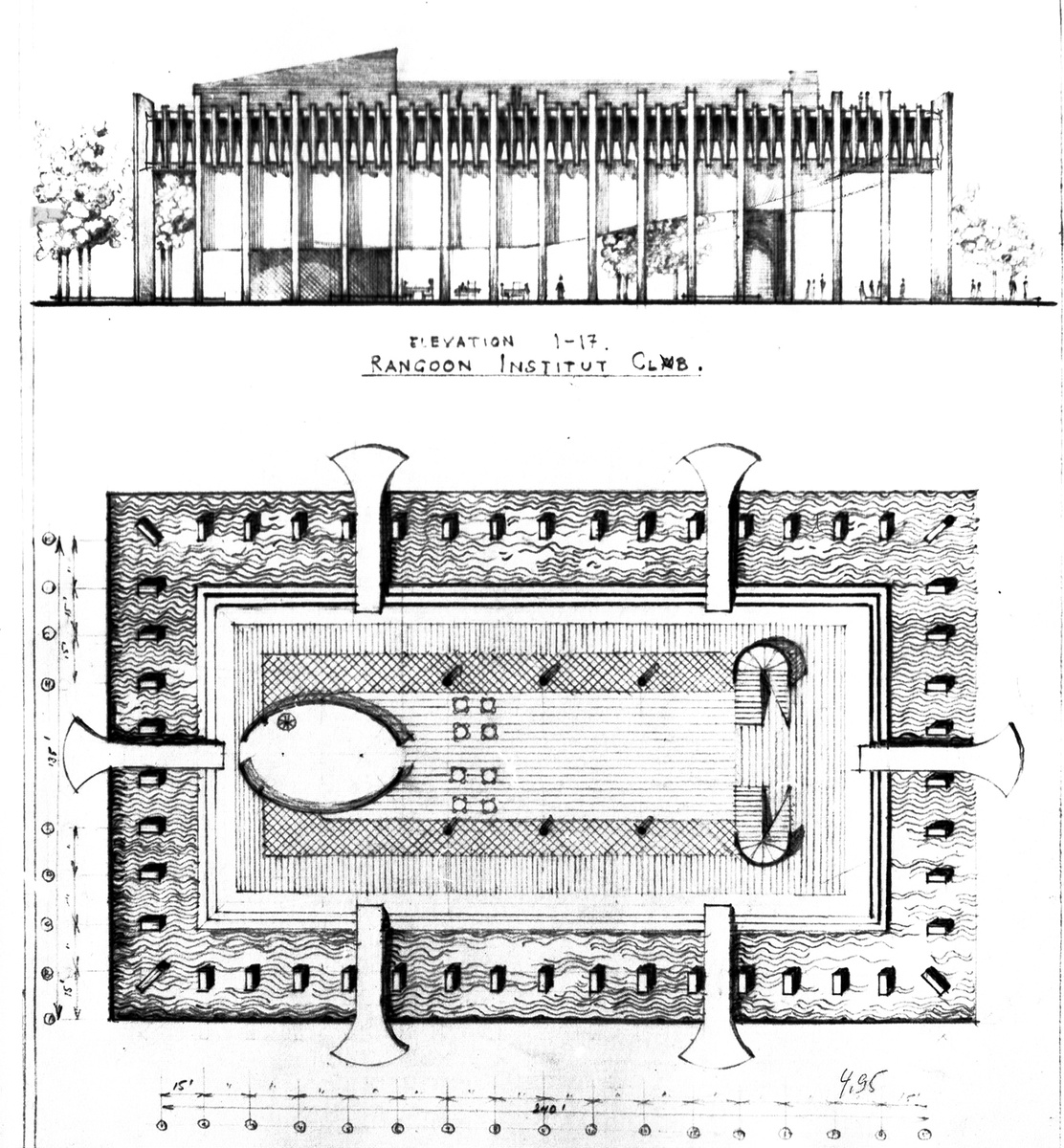 Общественный центр университета в Рангуне. 1965 г.