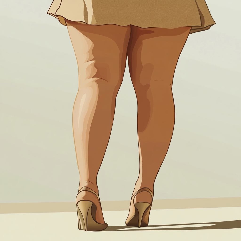 Полная девушка с целлюлитом