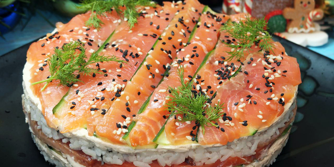 Шикарный суши салат Филадельфия в домашних условиях